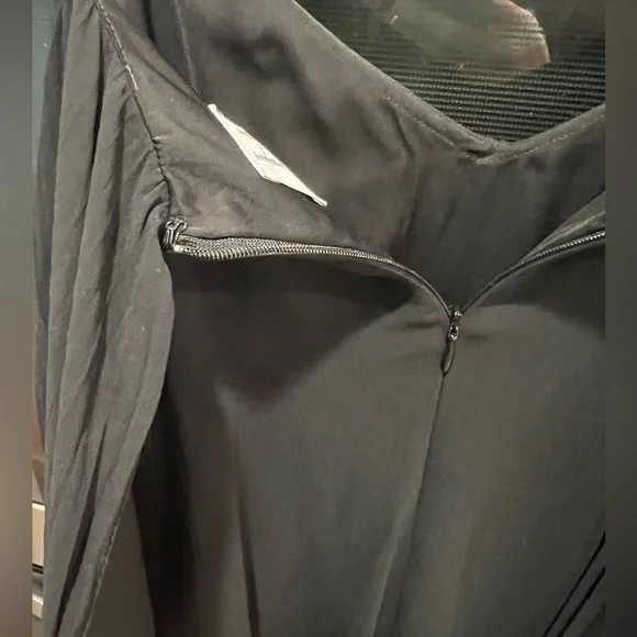 Halston Heritage Black Pleated Evening Gown Goddess Maxi Dress Size 2 - Picture 9 of 15